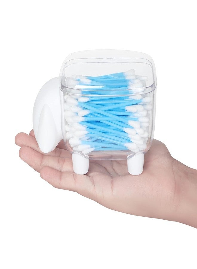 ABOUT SPACE حول الفضاء حامل أعواد قطنية على شكل خروف / علبة سماعات أذن من الأكريليك / علبة منظم دبابيس الشعر / منظم مشابك الشعر / علبة منظم أربطة مطاطية / حامل مشابك شعر وكرات قطنية شفاف (عبوة من قطعتين) - Image 4